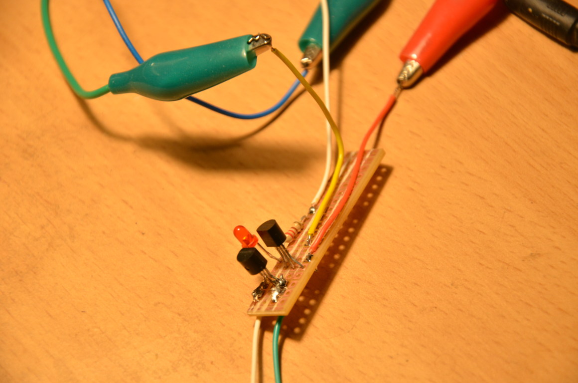 Circuit soldered on board.